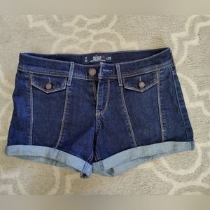 Hollister Midi Dark Denim Shorts